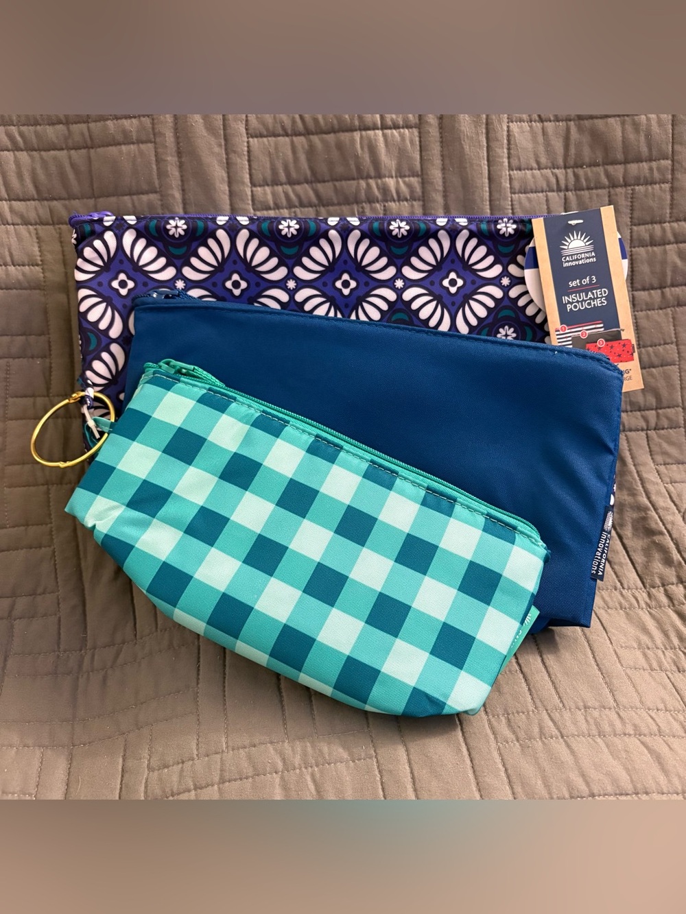 California Innovations Insulated Pouch Set of 3 Leakproof Lunch Snack Bags New